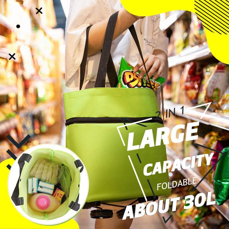 🛍️2-in-1 Foldable Shopping Cart✨