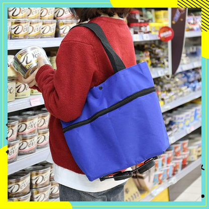 🛍️2-in-1 Foldable Shopping Cart✨