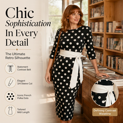 🔥 Best Seller |Women's Retro Polka Dot Midi Dress