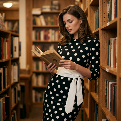 🔥 Best Seller |Women's Retro Polka Dot Midi Dress