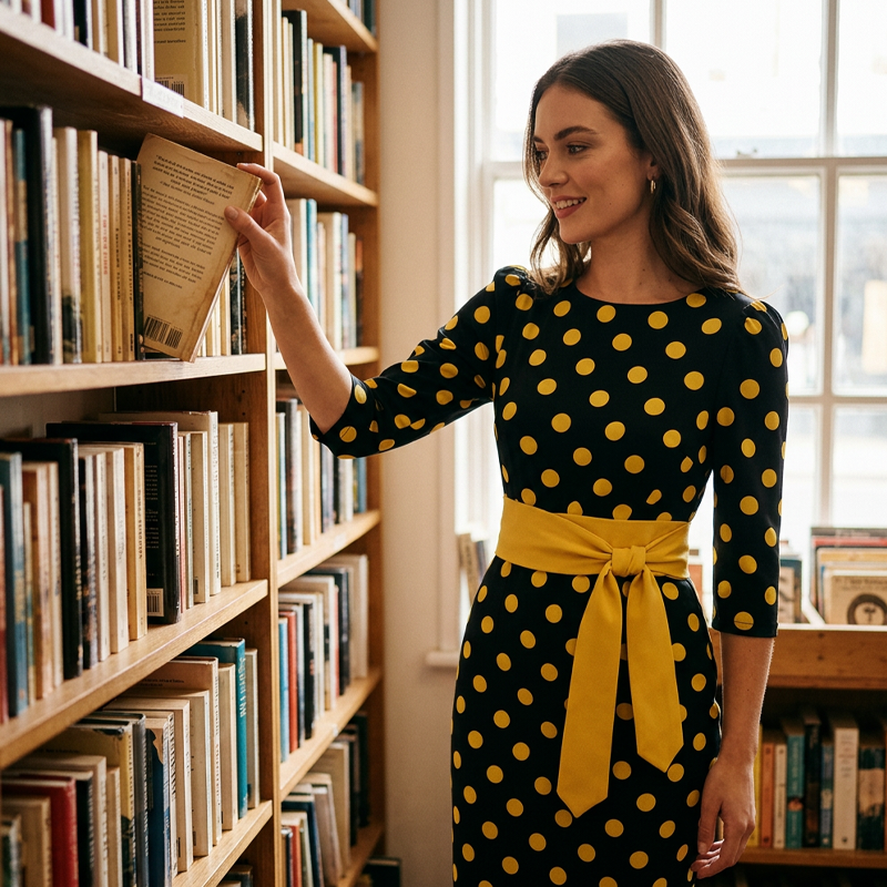 🔥 Best Seller |Women's Retro Polka Dot Midi Dress