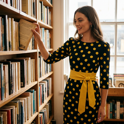 🔥 Best Seller |Women's Retro Polka Dot Midi Dress