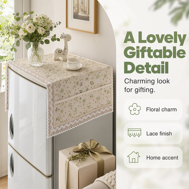 💖LAST DAY SALE!!💖✨Decorative Cotton Linen Refrigerator Top Cover with Storage Pockets