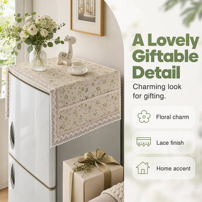 💖LAST DAY SALE!!💖✨Decorative Cotton Linen Refrigerator Top Cover with Storage Pockets