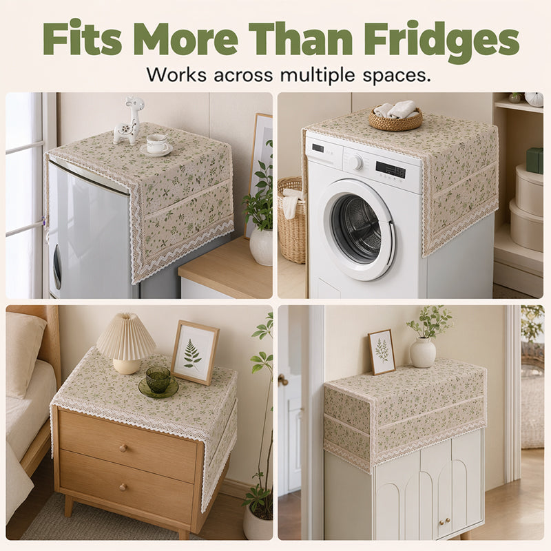 💖LAST DAY SALE!!💖✨Decorative Cotton Linen Refrigerator Top Cover with Storage Pockets