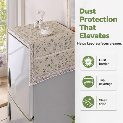 💖LAST DAY SALE!!💖✨Decorative Cotton Linen Refrigerator Top Cover with Storage Pockets