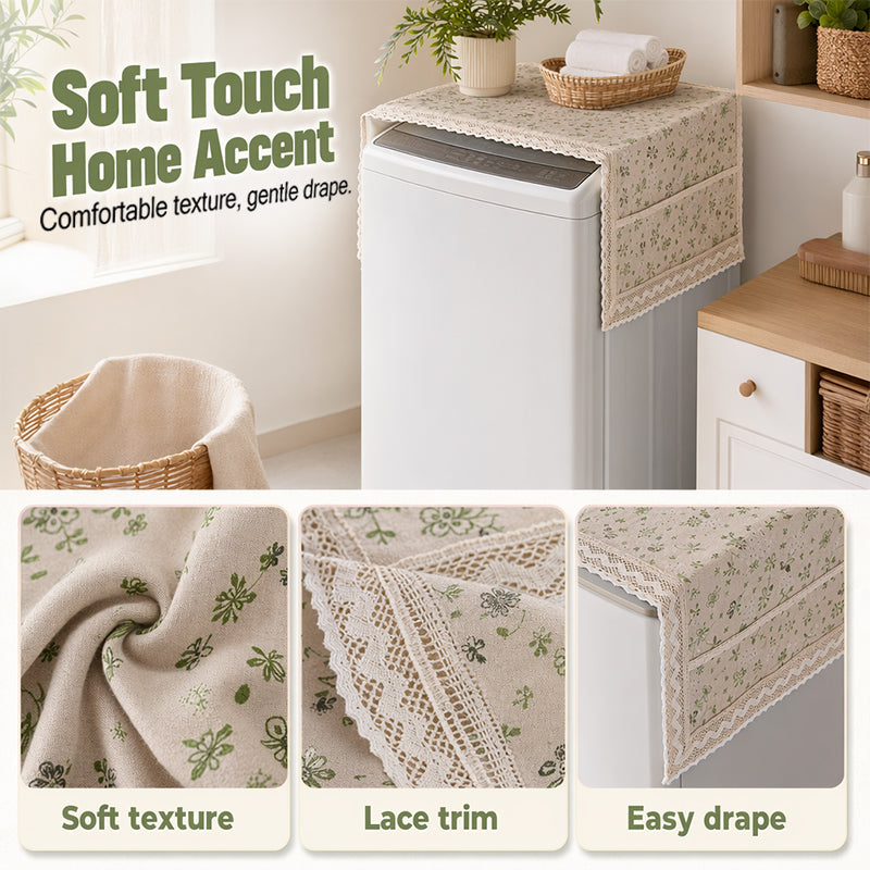 💖LAST DAY SALE!!💖✨Decorative Cotton Linen Refrigerator Top Cover with Storage Pockets