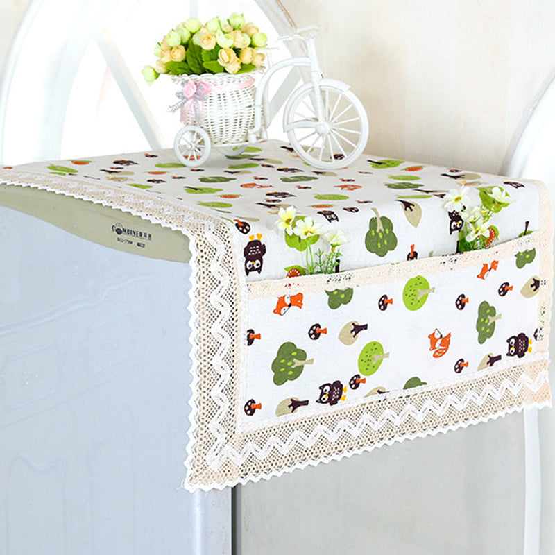 💖LAST DAY SALE!!💖✨Decorative Cotton Linen Refrigerator Top Cover with Storage Pockets