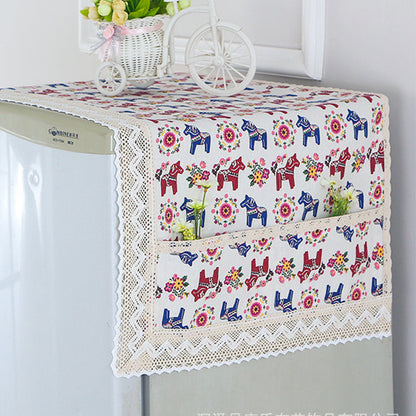 💖LAST DAY SALE!!💖✨Decorative Cotton Linen Refrigerator Top Cover with Storage Pockets
