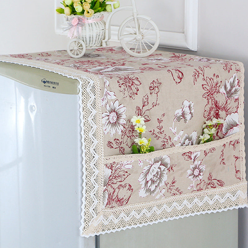 💖LAST DAY SALE!!💖✨Decorative Cotton Linen Refrigerator Top Cover with Storage Pockets
