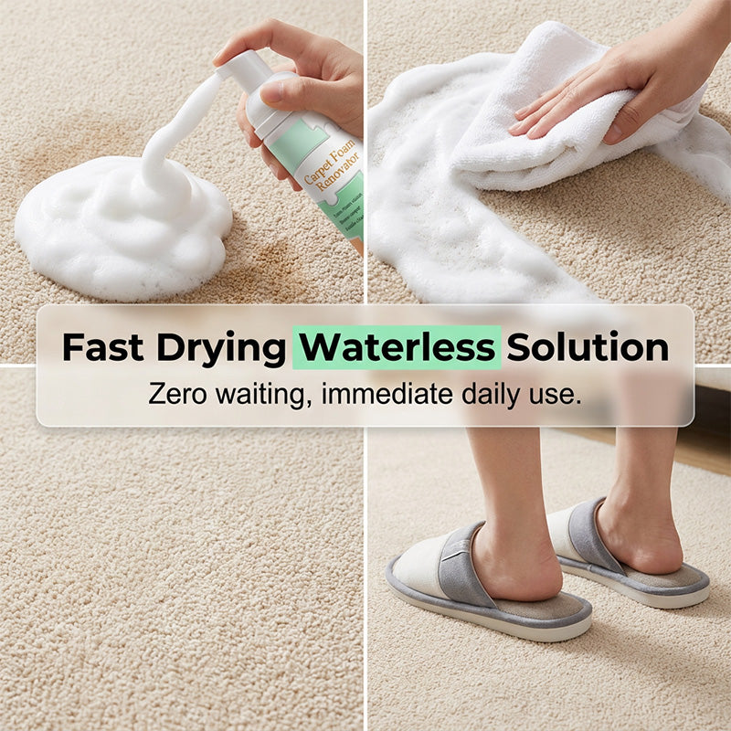 💥Hot Sale 50% off❤️Waterless Carpet Foam Stain Remover with Towel